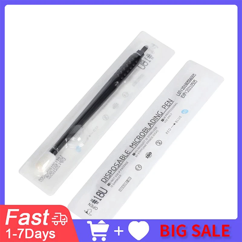 

Lamina Tebori Microblading Caneta Tebori Descartavel Microblade Sterilized Disposable Pen with 18u Needle Blade Manual PEN