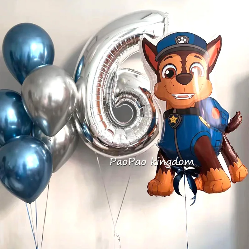 Globos de Cumpleaños de Paw Patrol, Chase, Marshall, Skye, Globos de Aluminio para Niños y Niñas, Decoraciones para Fiestas de Cumpleaños, Baby Shower