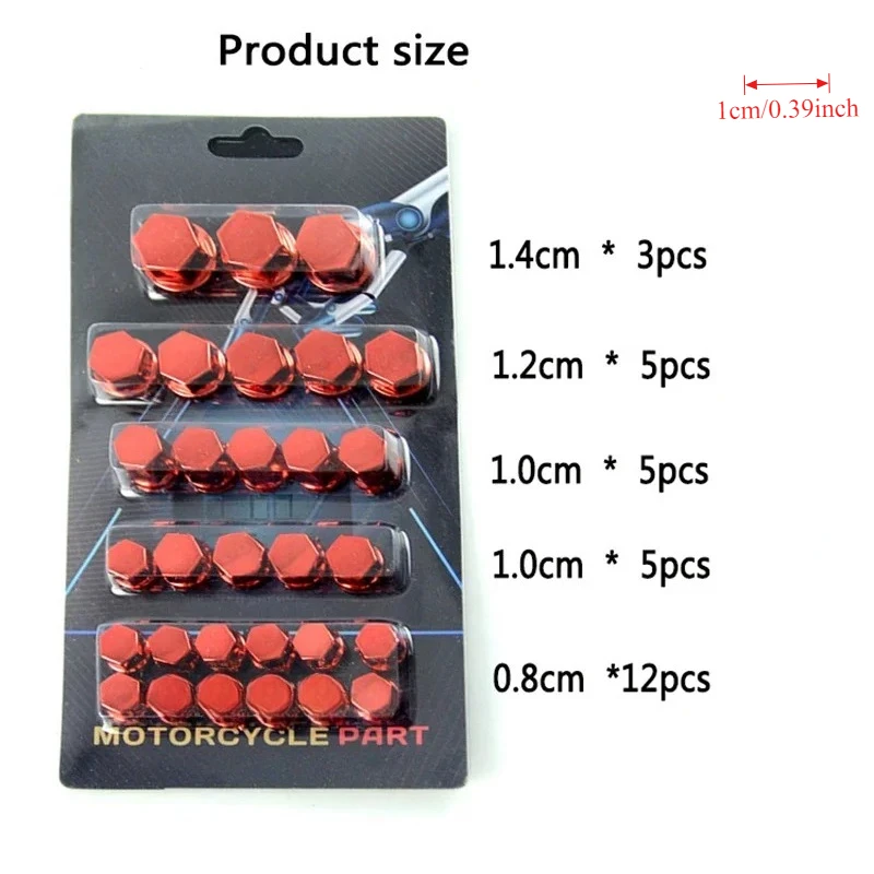 1PC Motorcycle Engine Screw Cover Decorative Hex Nut Cap Scooter Cylinder Head Protector Aluminum Alloy Universal Chrome