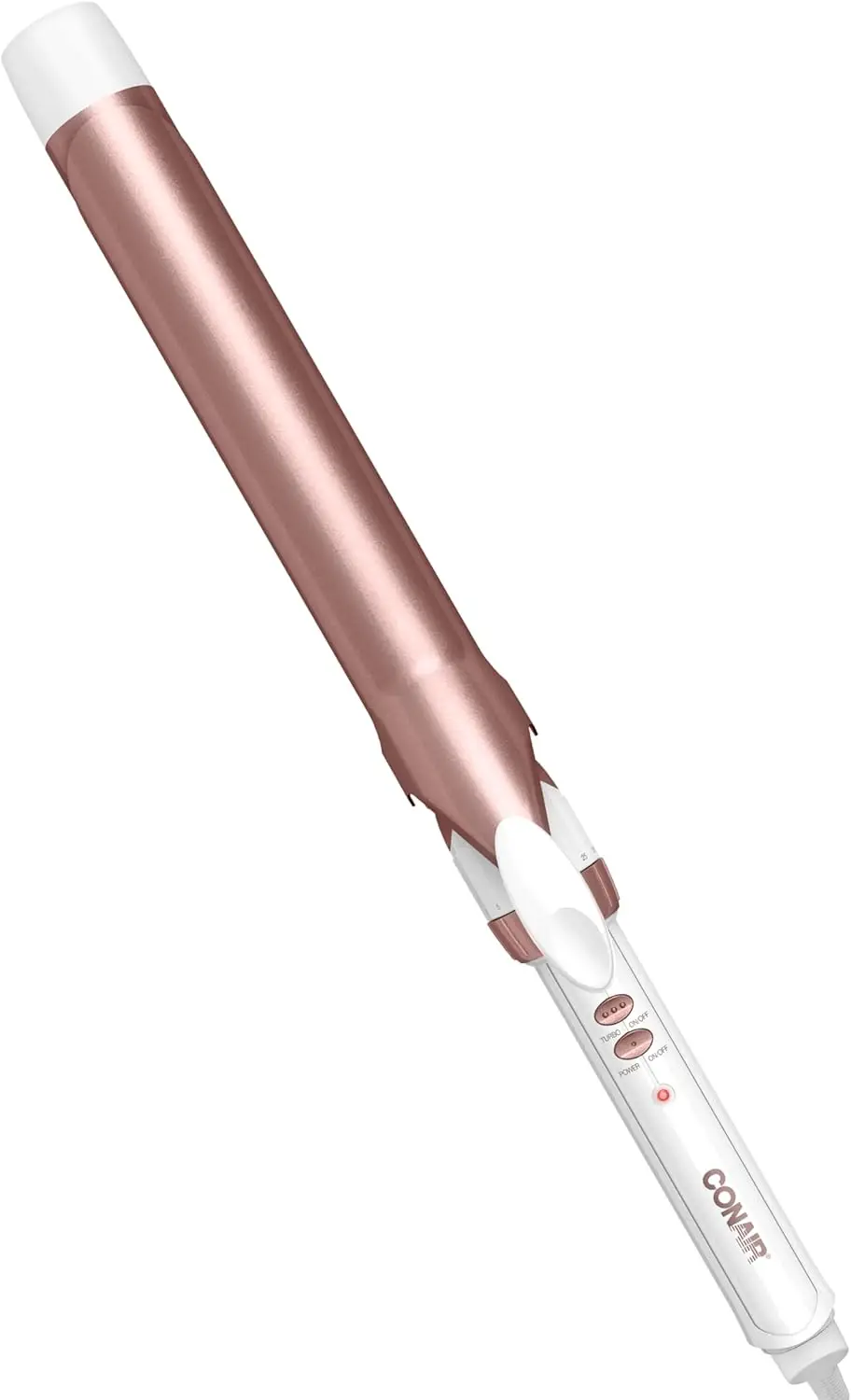 

1¼-Inch Ceramic Curling Iron for Loose Curls, Medium & Long Hair, White/Rose Gold