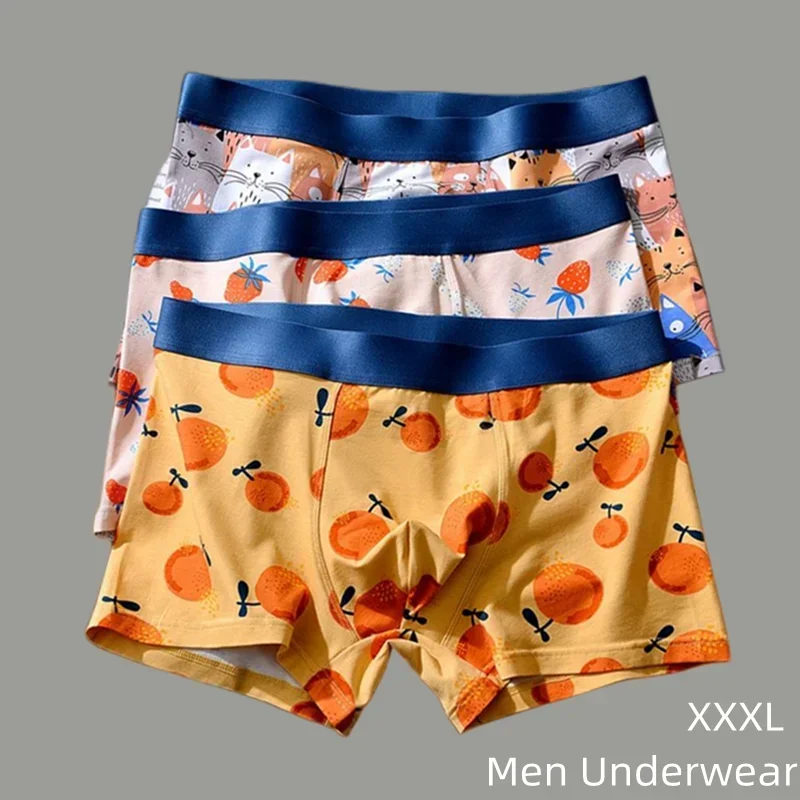 Men\'s Boxer Shorts Men Underwear Boxers Breathable Boxer Panties Cute Cartoon Underpants Soft Mens Boxer Briefs Plus Size L-XXXL