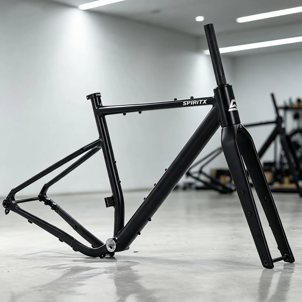 Aluminiumlegierung-Gravelbike-Rahmen mit Steckachse, kompatibel mit Carbon-Vordergabel, Reifengröße 700x50C, UDH-Scheibenbremse, Fahrradrahmenset