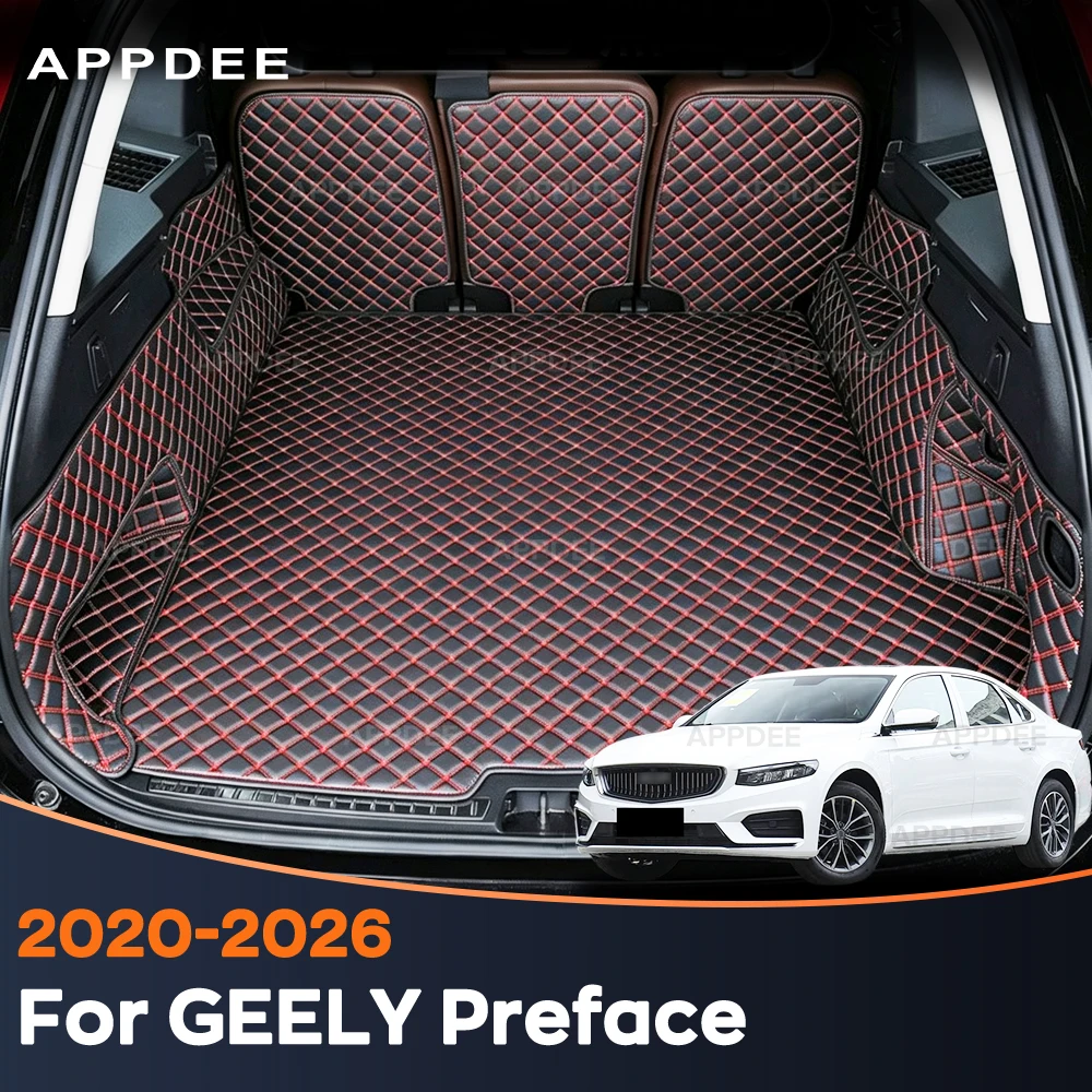 Car Trunk Mat For GEELY Preface 2020-2026 Cargo Liner Leather Full Cover Waterproof Interior Accessories