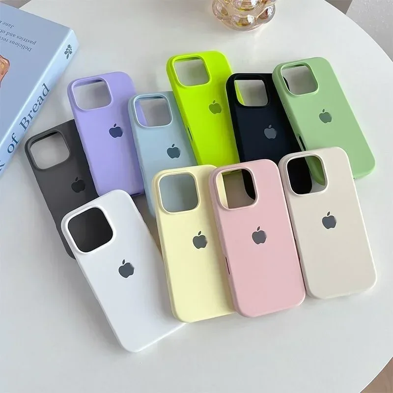 Original Official Silicone Cases For iPhone 16 13 14 15 12 Pro Max Case For Apple iPhone 16Plus 16 14 15 13 12 Pro Case