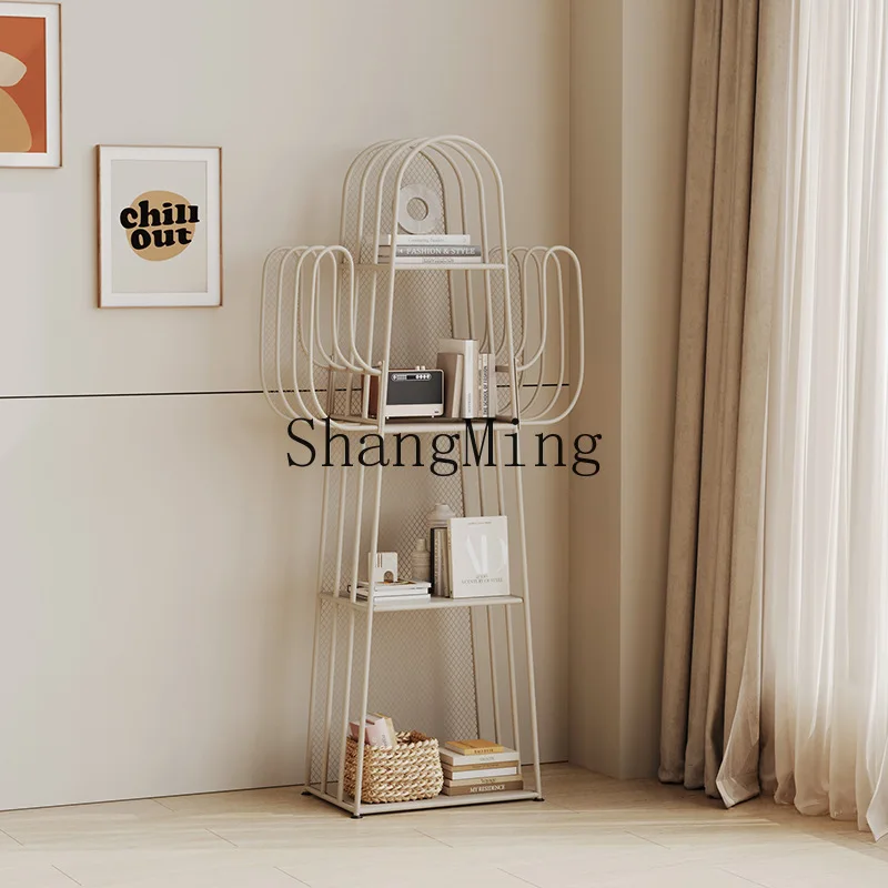 

FG bedroom household cactus multi-layer shelf simple floor-to-wall bookshelf