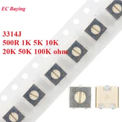 1-20Pcs 3314 3314J 500R 1K 5K 10K 20K 50K 100K ohm Precision Adjustable Resistance Trimmer Potentiometer 501 102 502 103 203 503
