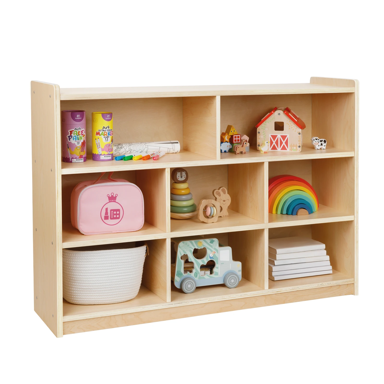 Wooden Baby Furniture Bookshelf Montessori Toy Cabinet Storage Display Children's School Library Home Organizer for kids