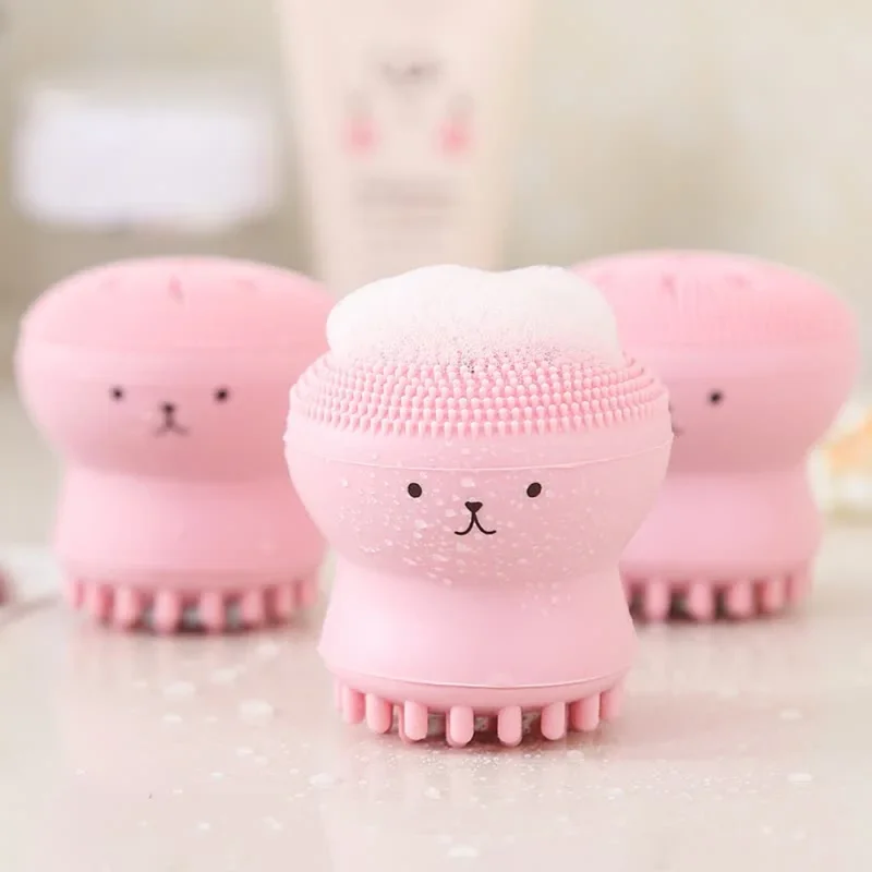 4PCS Silicone Face Cleansing Brush Facial Deep Pore Skin Care Scrub Cleanser Tool Mini Beauty Soft Deep Cleaning Exfoliator Tool