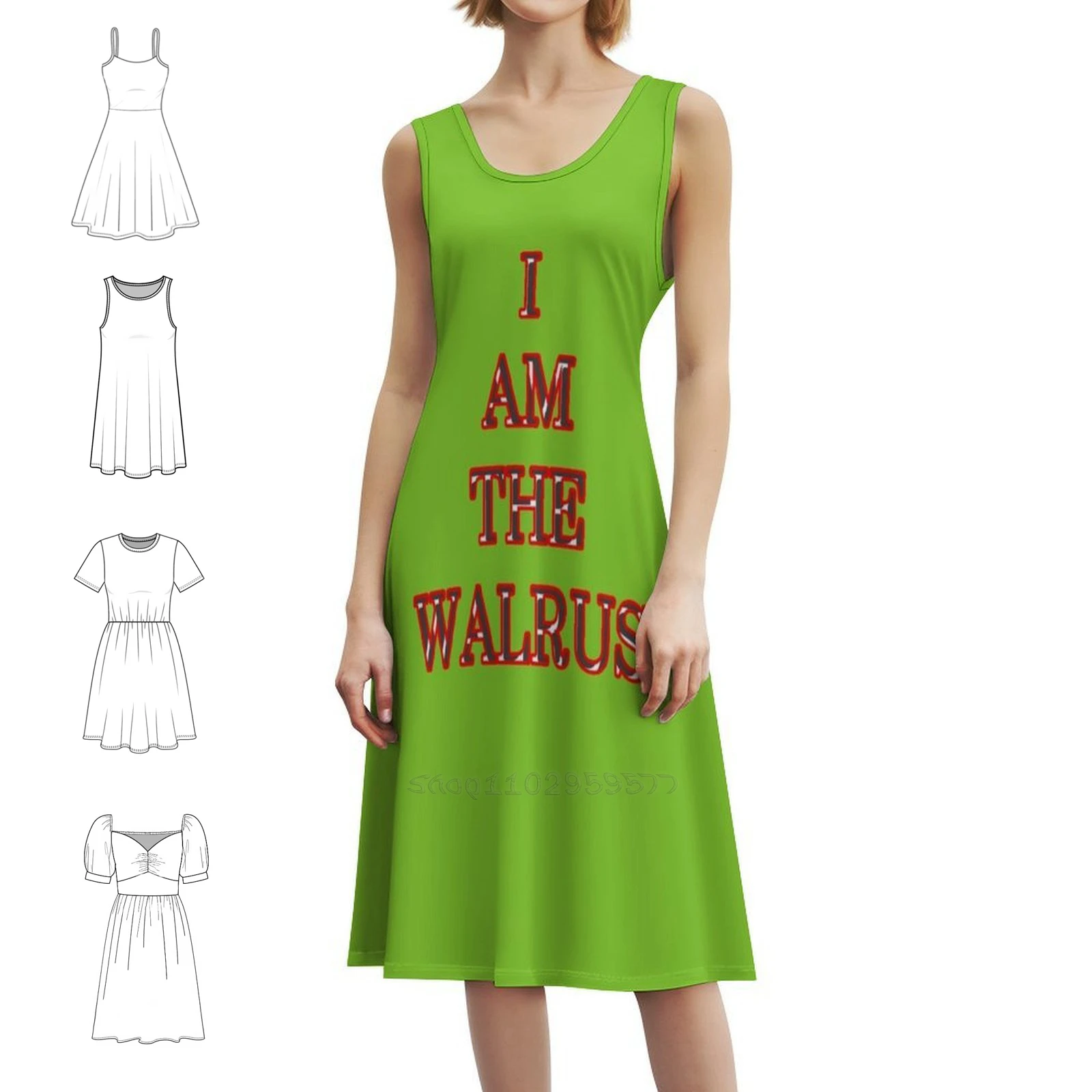 I Am The Walrus Floral Smock Dress For Women Spring Summer Casual Dress For Party I Am The Walrus I Am The Walrus The The
