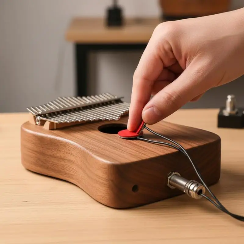 Piezo Contact Microphone Pickup Transducer Self Adhesive Disc Contact Pickup With Audio Jack For Guitar Ukulele Instrument