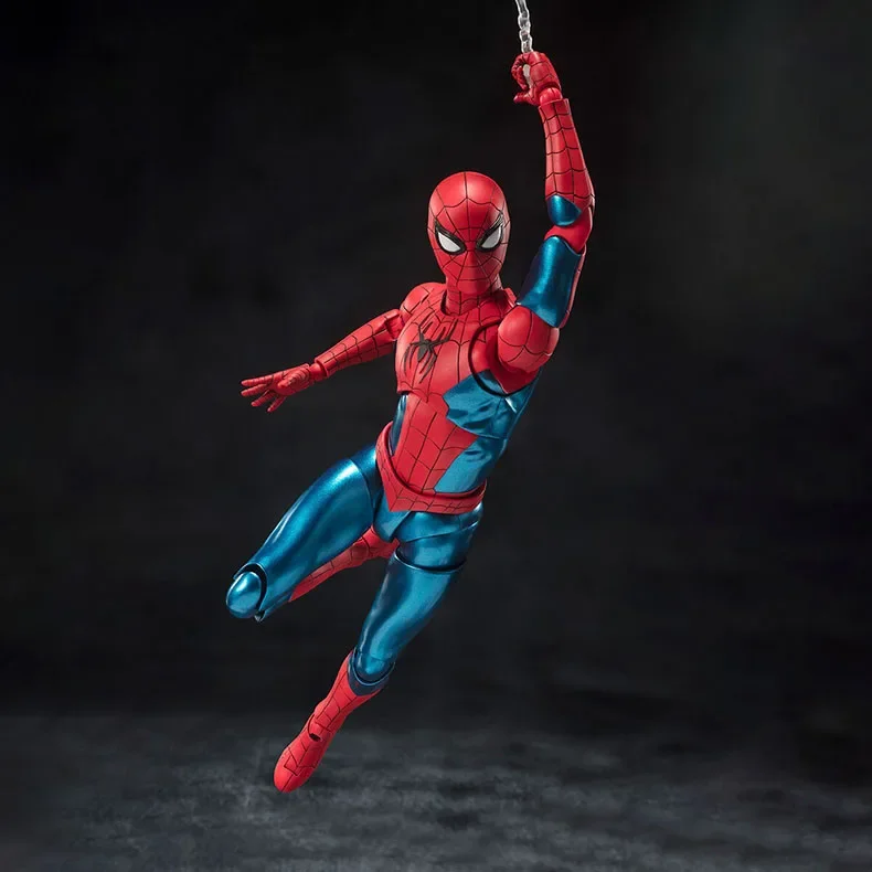 بانداي S.H.Figuarts الأصلي مارفل سبايدر مان: نو واي هوم بيتر باركر بدلة جديدة باللونين الأحمر والأزرق هدية عيد ميلاد #4
