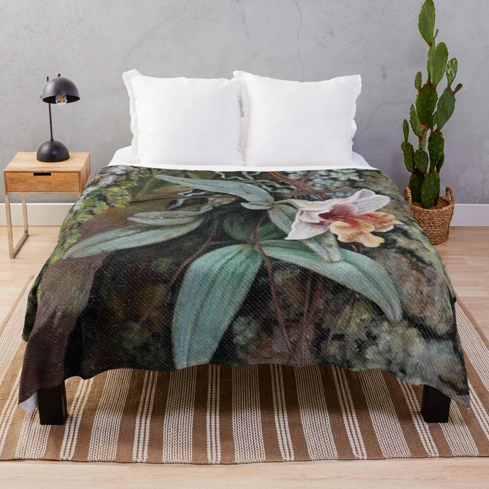 Pine forest orchid (Dendrobium bellatulum). Throw Blanket Fashion Sofas Sleeping Bag Blankets