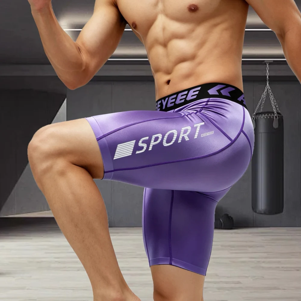 Celana Pendek Pria Celana Lari Kompresi Cepat Kering Elastisitas Tinggi Celana Basket Fitness Otot Celana Dalam Panjang Lima Perempat