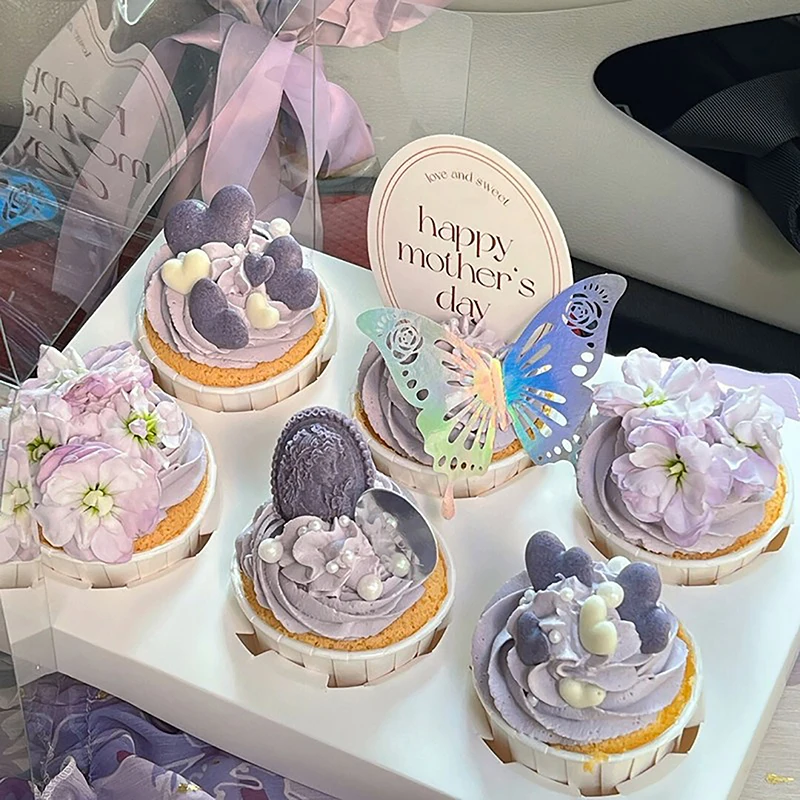 New 12pcs Happy Birthday Cake Topper Rose Gold Folding Type Butterfly Kids Party Cake Topper Dessert Decoration Baby Shower Gift