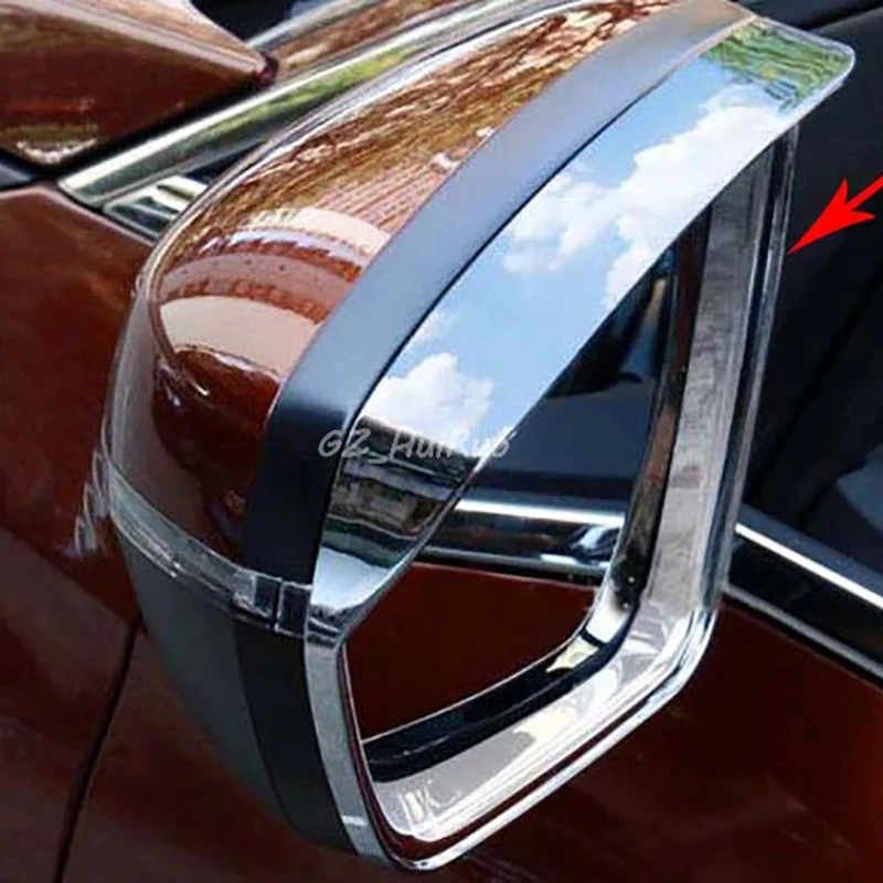 For Peugeot 3008 3008GT 2016 2017 ABS Chrome Rearview Mirror Eyelid Door Mirror Cover Sun Rain Guard Frame Trim 2pc