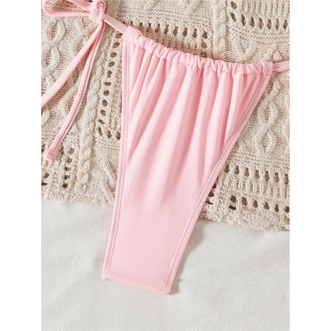 3D-Blumen-Neckholder-Bikini mit hohem Beinausschnitt, Damen-Badeanzug, zweiteiliges Bikini-Set, Badebekleidung, Badeanzug, Schwimmbekleidung V6962 – Detail 12