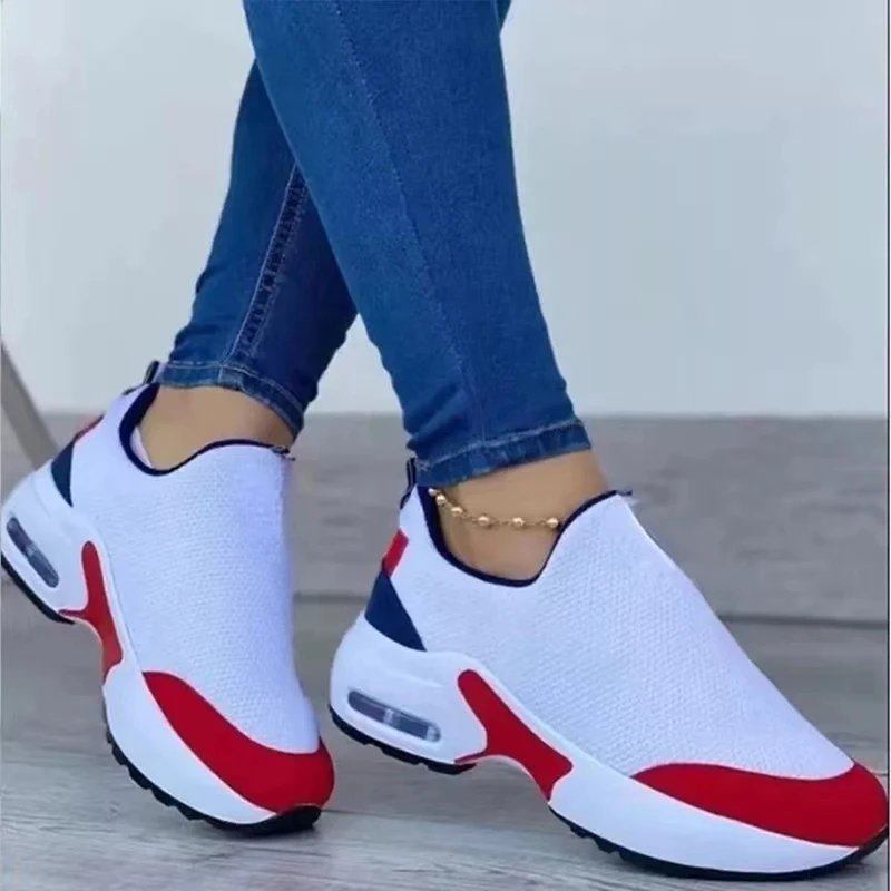 Summer Women Sneakers platform Lightweight Sport Shoes Women Casual Tennis Shoes Plus Size Knitted Shoes Slip On Female Shoes