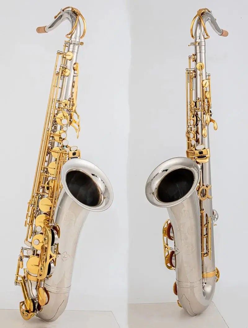 

Musical Instruments T WO37 Tenor Saxophone Bb Tone Nickel Plated Tube Gold Key Sax With Case Mouthpiece Gloves