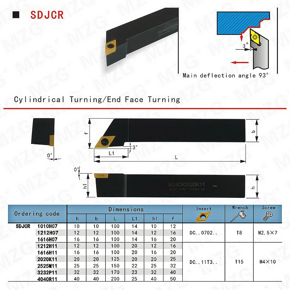 Imagem -06 - Maifix Externo Torneamento Ferramenta Suporte Torno Cnc Corte Dcmt Insert Sjcr Sdjcl 1010h07 1212h07 Sdjcr1616h07 Sdjcr2023 Sjcr