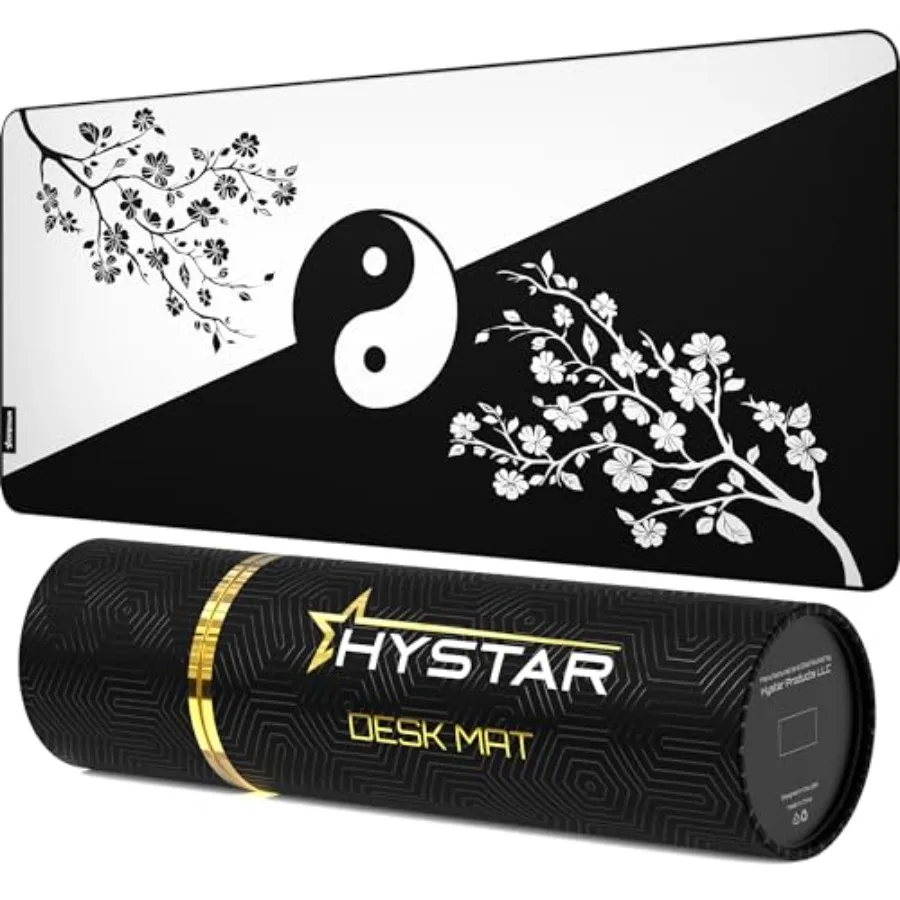  Extended Gaming Mouse Pad XXL 36" x 16" 5mm Thick, Waterproof Surface, Smooth Polyester Fabric, and Natural Rubber Base Yin Y