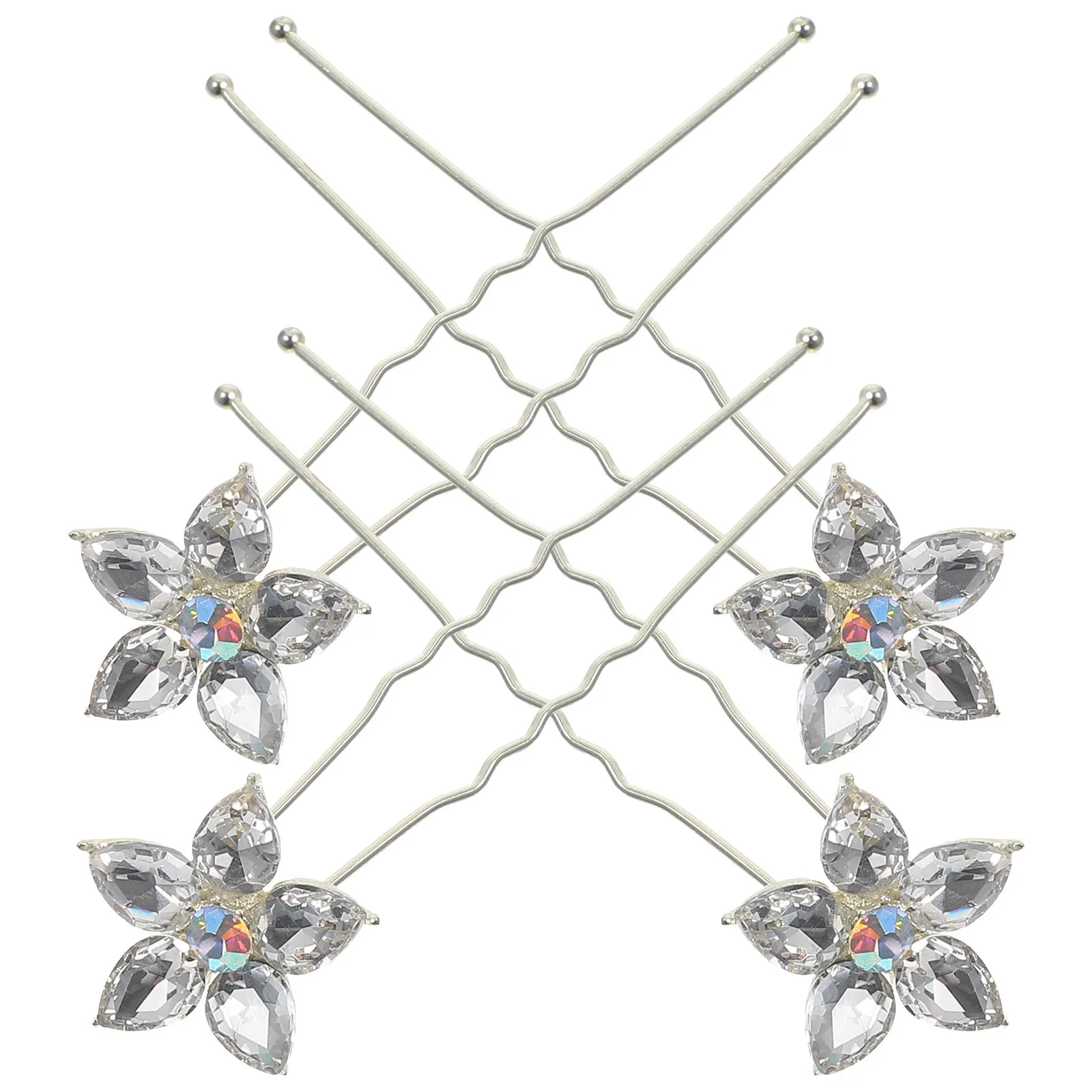 

4pcs Hairpin Rhinestone Bridal Wedding Updo Styling Tool Braid Accessories For Women Prom Bride Bridesmaid Bun Decor Wedding
