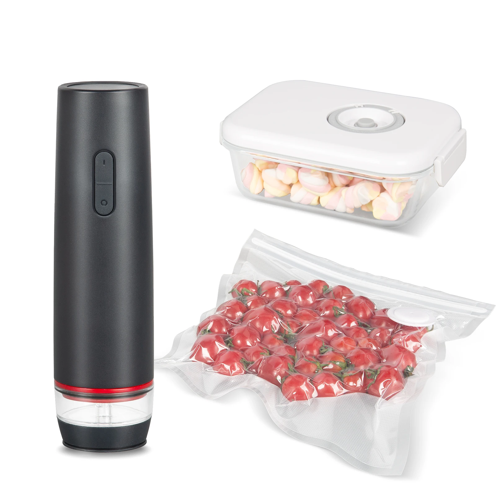 Handheld Vacuum Sealer-Portable, Rechargeable, One-touch to Keep Food Fresh Anywhere (Black)