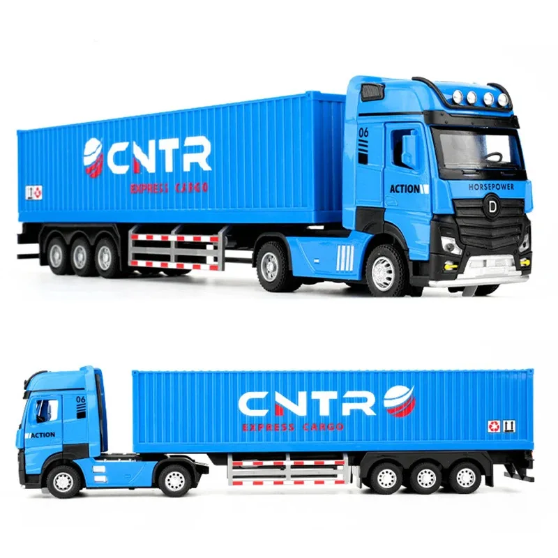 Diecast Metalen Container Vrachtwagen Transport Auto Model Legering Techniek Transportwagen Voertuig Oplegger Auto Model Kinderen Speelgoed