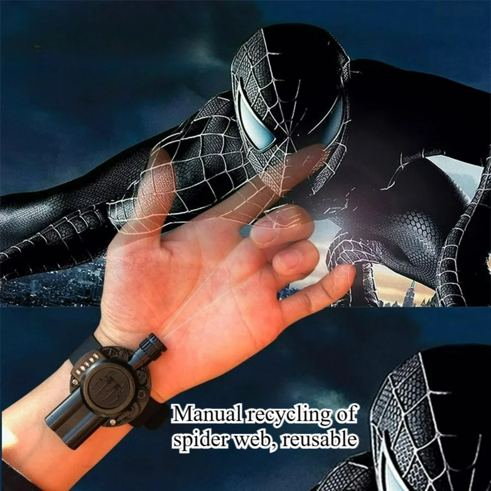 1PCS SpiderMan Spider Web Shooter zonder licht Spider Web Pols Speelgoed Spinner Touw voor Kinderen Man Superheld rollenspel Verjaardagscadeau