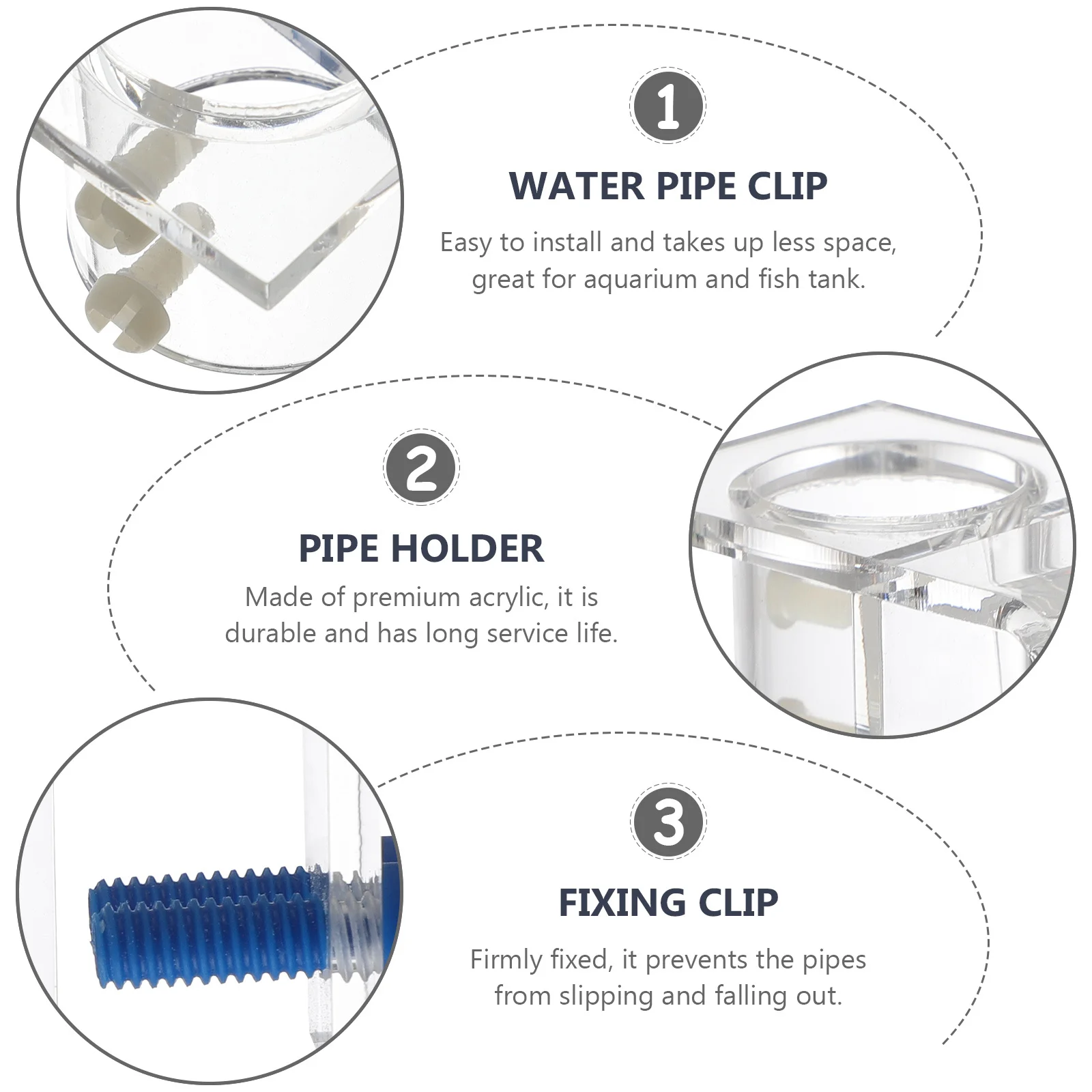 

Easy Install Acrylic Fish Tank Water Tube Clamp Durable Aquarium Hose Holder Fixing Clip Aquarium Water Tube Clamp