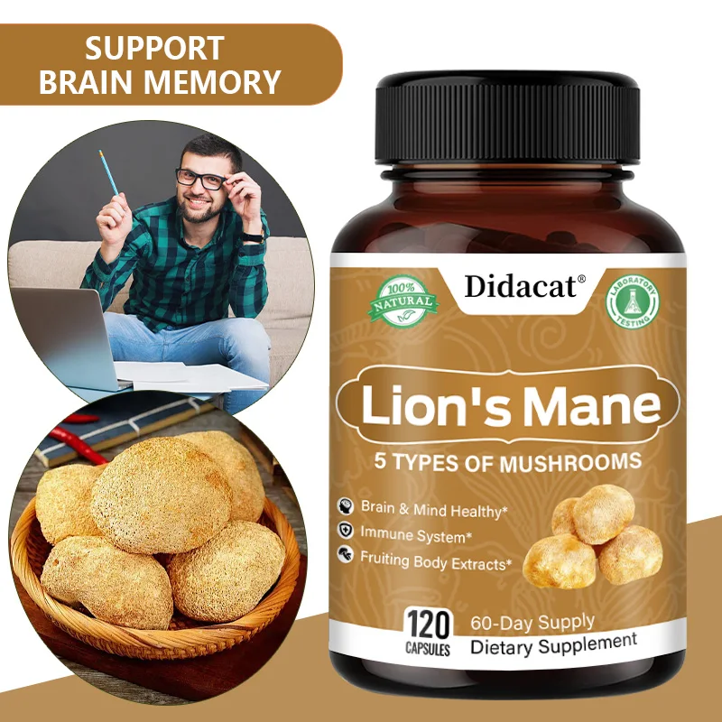 

Lion's Mane,Brain Booster,Memory Enhancer,Mood Booster,Immunity Booster,Mental Clarity,Focus,Support Nervous System Health