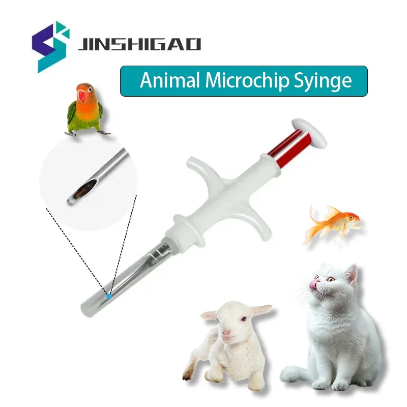 100pcs NEW Type Glass ID Tag With Implanter ISO11784/785 FDX-B Turtle Syringe ICAR Number Pet Dog Chip Animal Microchip Injector