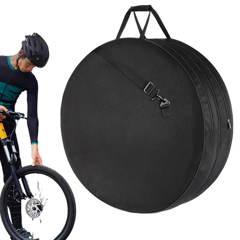 Bike Wheel Cover Bike Travel Bag Internal PE Board Protection For Road Bike MTB Wheel Set With Handle Detachable Shoulder Strap