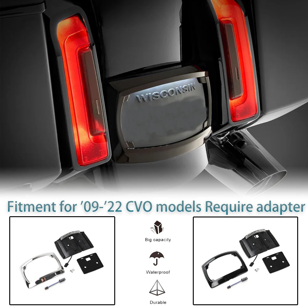 

LED License Plate Frame Relocation Tail Light Fender Eliminator Kit Fit Harley Touring Electra RoadKing RoadGlide 2009-2022