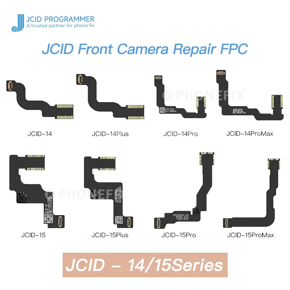 JCID-Reparación de cámara frontal, Cable FPC para iPhone 14-15 Pro Max, elimina el problema de la fotografía fuera de enfoque y el retraso de la cámara trasera