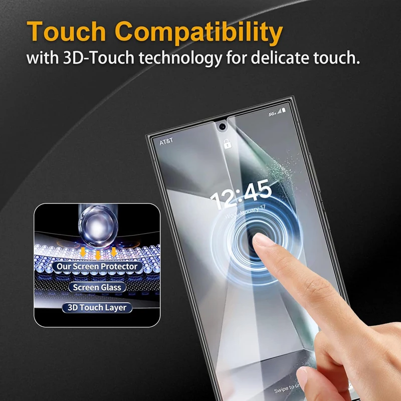Tempered Glass For Samsung Galaxy S24 Ultra S24+ Screen Protector Transparent Glass For Samsung S24 Plus Fingerprint Unlock