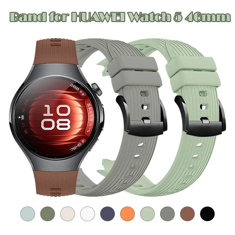 

Ремешок без зазоров для Huawei Watch 5, 46 мм, полностью подходит, мягкий силиконовый браслет из материала для Huawei Watch 5, 46 мм, полное покрытие/бесшовный