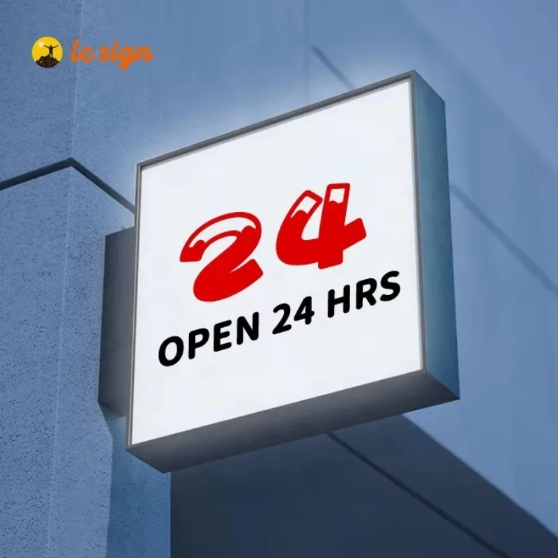 Signage Business Logo Custom Advertising Light Box for Shopping Mall Coffee Storefront Outdoor Waterproof Cube Acrylic Light Box