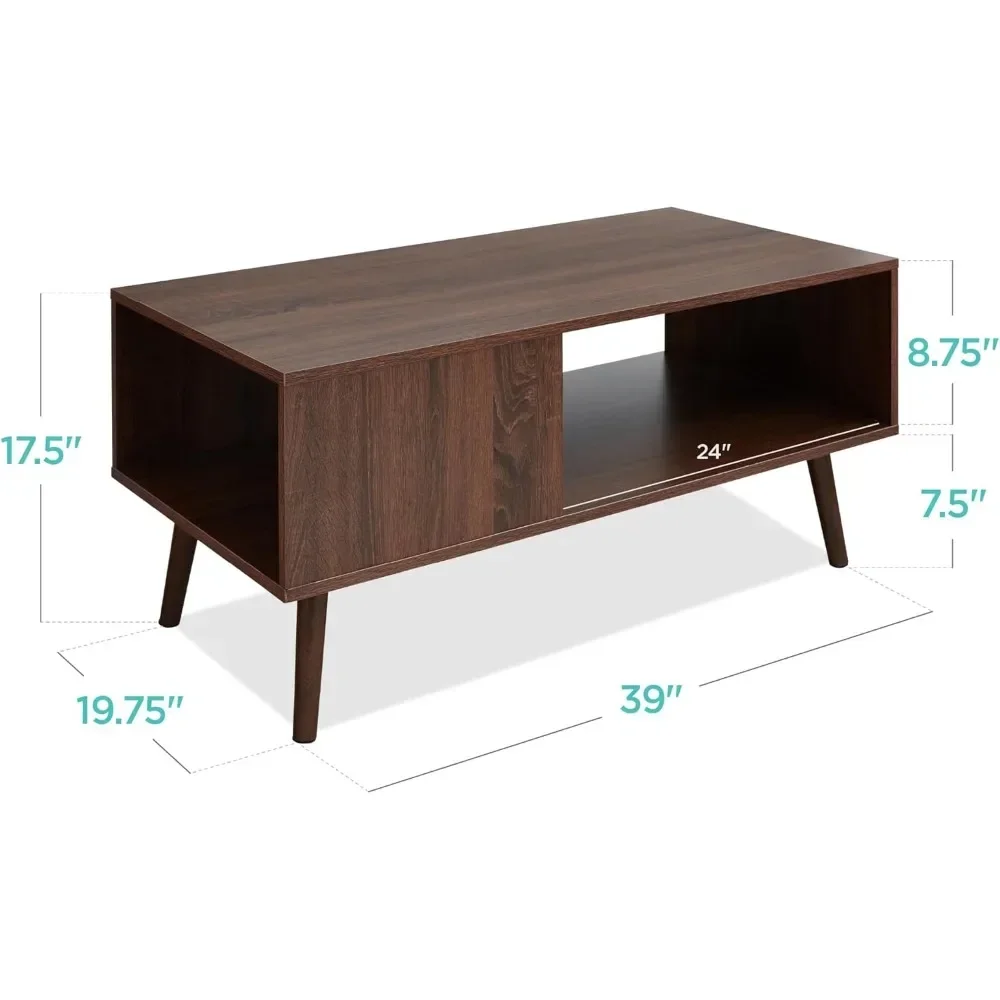 Best Choice Products Wooden Mid-Century Modern Coffee Table, Accent Furniture for Living Room, Indoor, Home Décor w