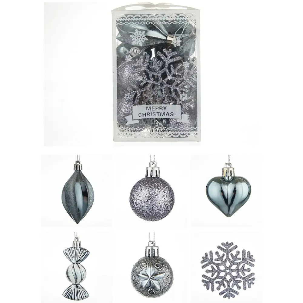 26PCS Assorted Shapes Christmas Tree Ornaments Multi-Piece Set Pine Cone Design Hanging Pendant Decorations Hanging Pendant