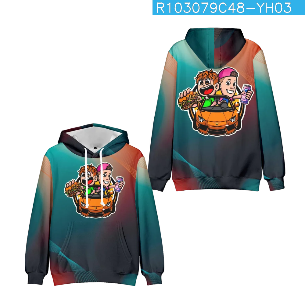 Burgerpommes Hoodies Fashion Gradient Color Hooded Sweatshirts Icrimax Harajuku Fashion Anime Cartoon 3D Hoodie