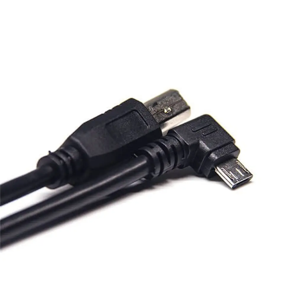 USB Type B to Micro USB Cable 1M Long Double Male Plugs Straight to Right Angle