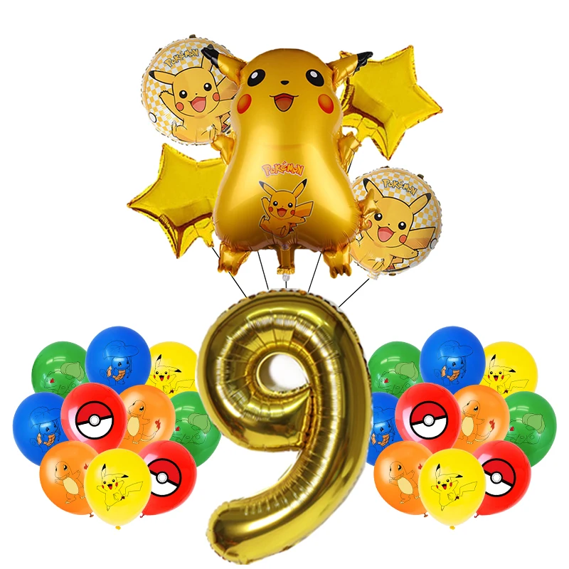 Pokemon Verjaardagsfeestje Decoratie Nieuwe Ligntning Pikachu Ballon Kid Event Supplies Wegwerp Servies Banner Achtergrond Plaat