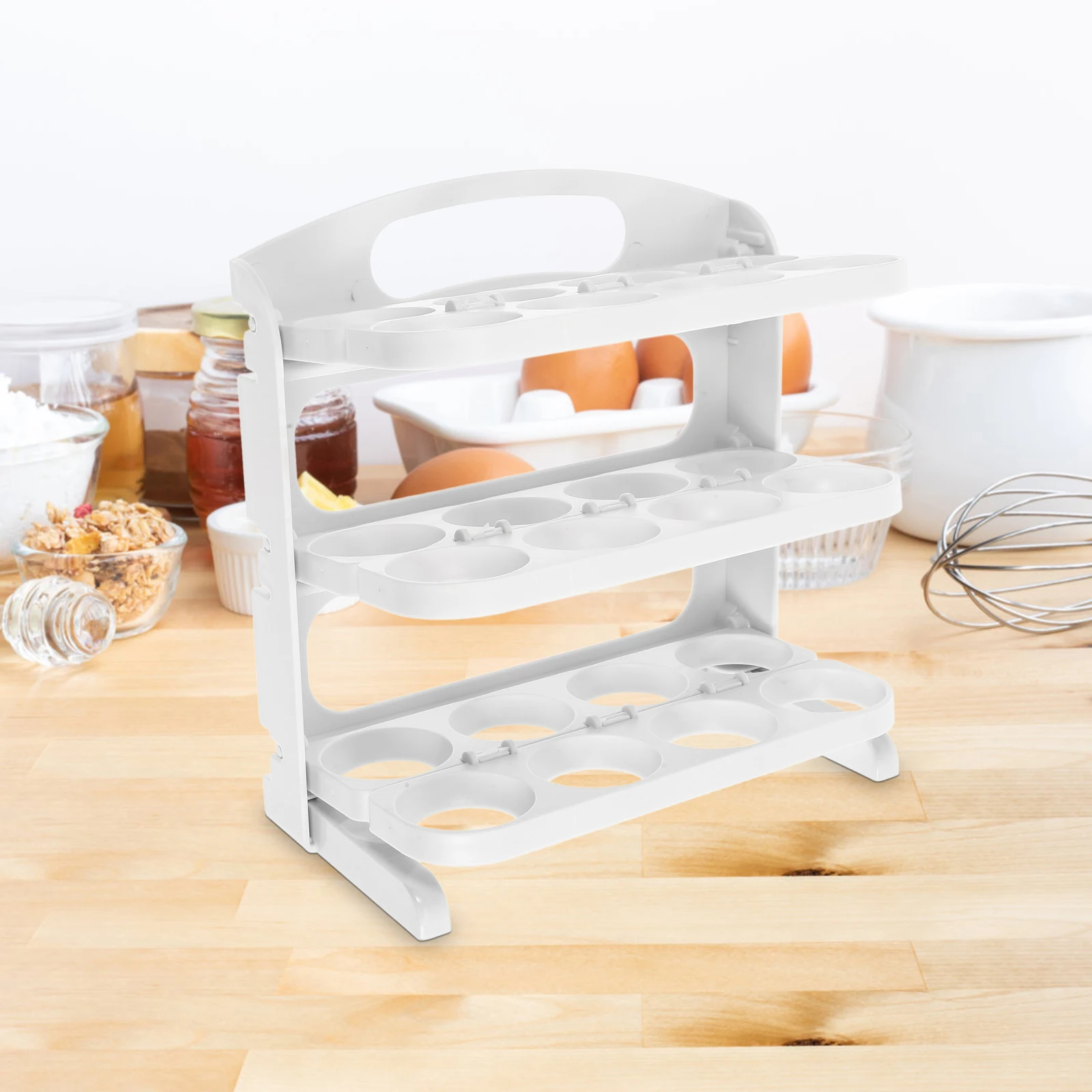 

Multilayer Holder For Refrigerator Foldable Tray Door Organizer Plastic Storage Rack Dispenser Kitchen Use Space Saving Fridge