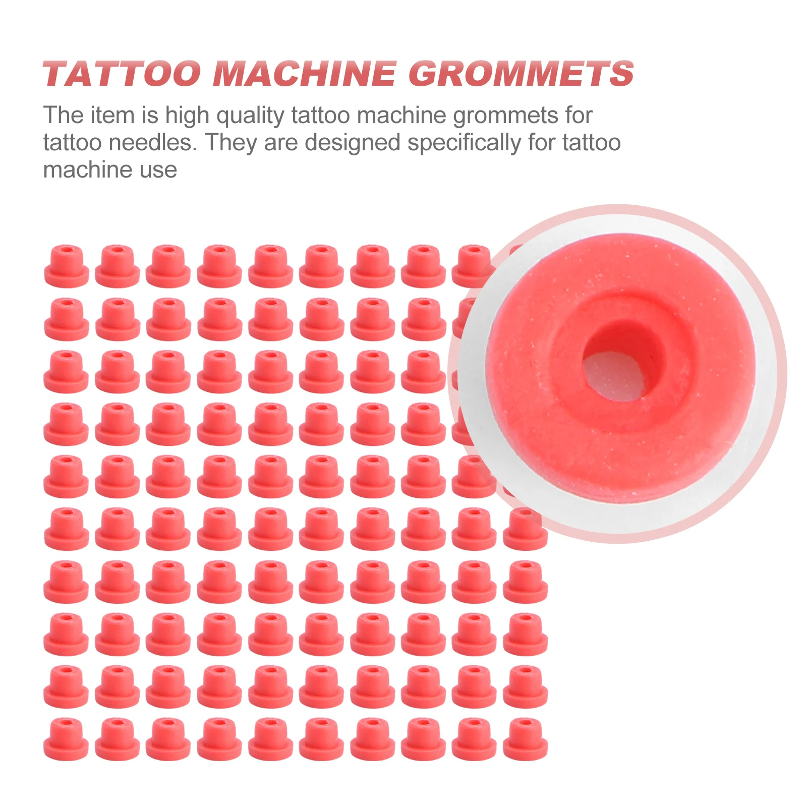 

100pcs Tattoo Machine Grommets for Needles Silicone Cushion Reduce Vibration Stable Needles Pin Grommet Needle Cushion Body Art