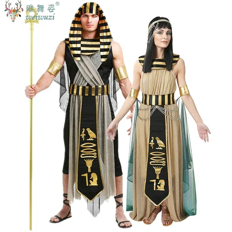 

Carnival Halloween Costume Pharaoh Cleopatra Couples Costume Myth Goddess Role Play Cosplay Fancy Party Dress Stage Perfermance