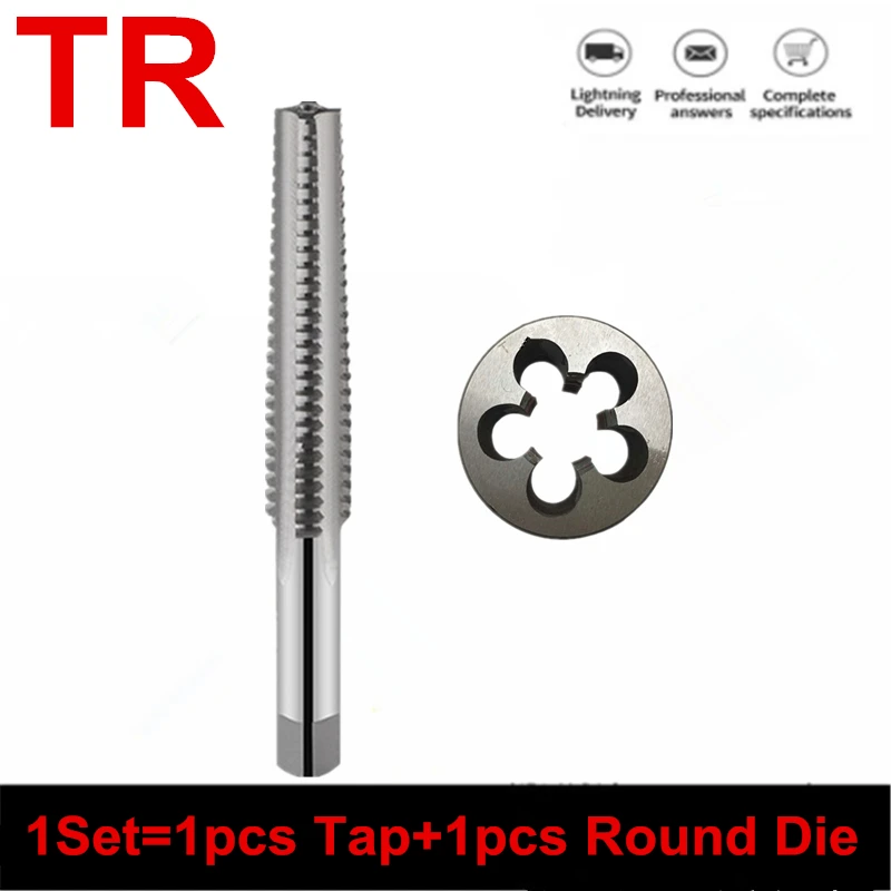 2PCS HSS Right Left hand Trapezoidal thread tap and Die set TR8 TR10 TR12 TR14 TR16 TR18 TR20 Metric screw taps dies T8 T10 T12