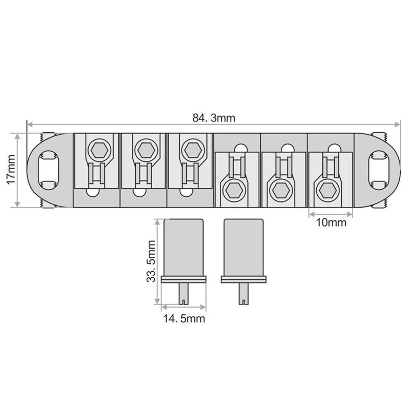 Puente de Metal para guitarra eléctrica LP SG, puente de bloqueo tune-o-matic TOM, Juego de piezas traseras