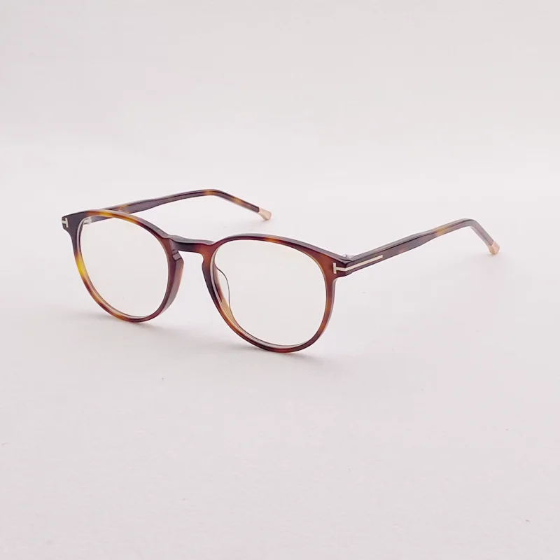 Retro ultra-light round glasses frame T5608 acetate optical glasses frame can be equipped with prescription glasses.