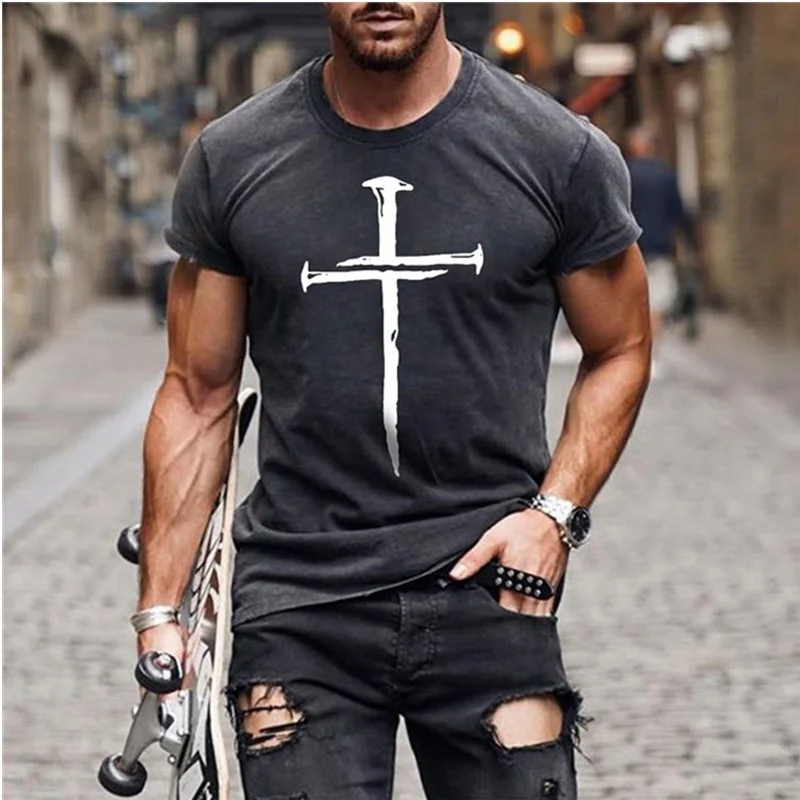 3D T Shirt Men Clothing Summer Casual Short Sleeve Vintage T Shirt Streetwear Ship Anchor Printed Tee T-shirts For Male Tops