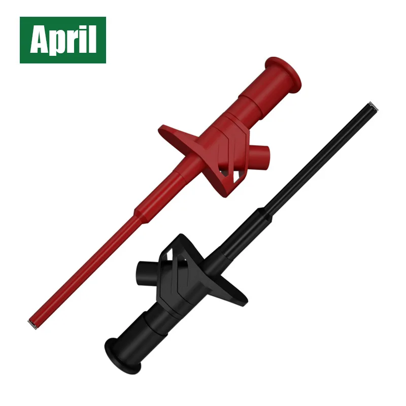 2pcs Quick Test Hook Clip Professional Insulated High Voltage Flexible Testing Probe 4mm Banana Socket Test Tool
